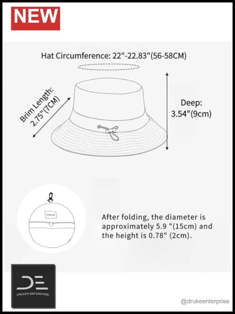 Foldable Wide Brim Bucket Hat UPF 50+ Water Repellent Sun Hat for Summer
